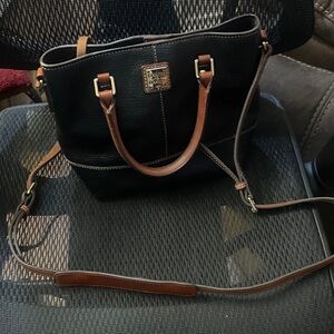Dooney & Bourke Black and Tan Tote Bag